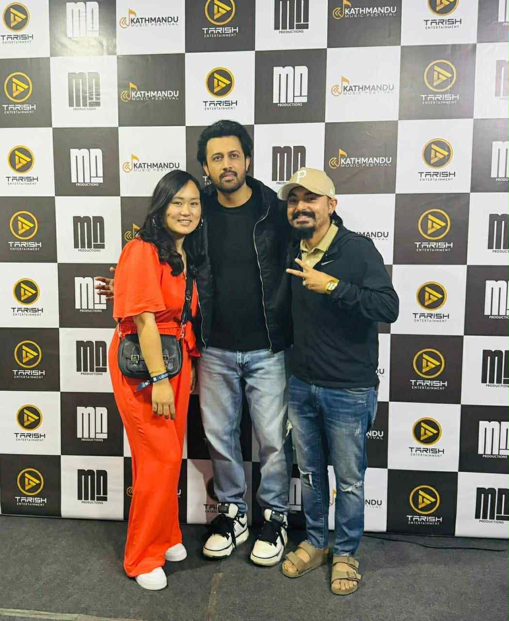Artist relations at the Kathmandu Music Festival media backdrop